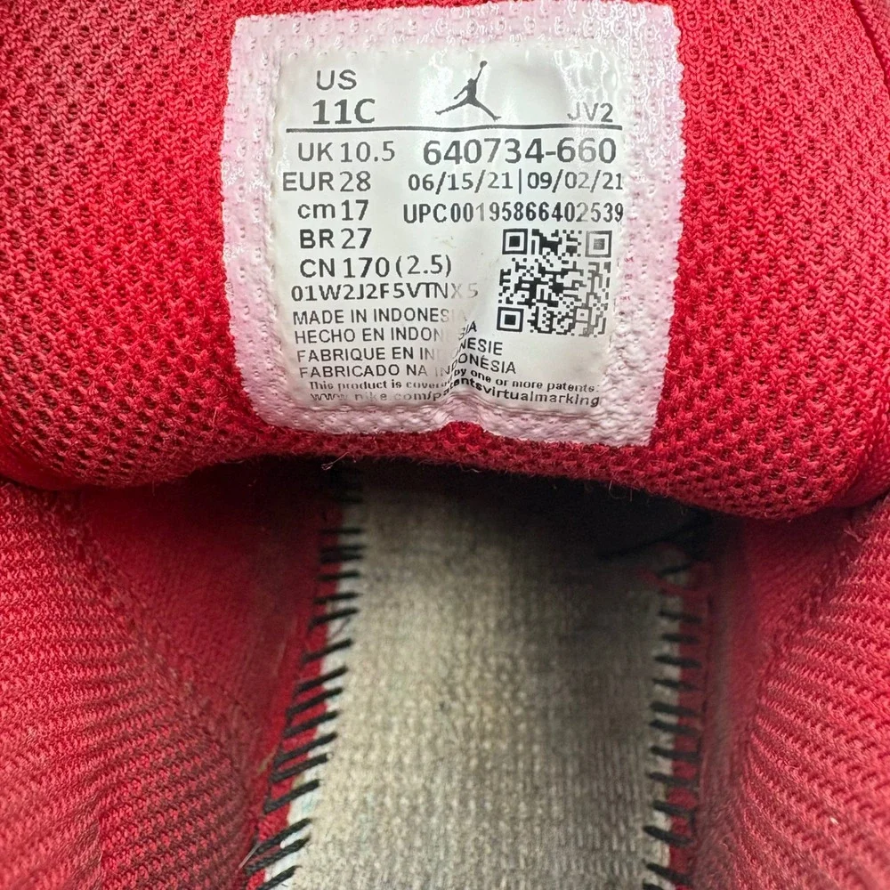 Nike Air Jordan 1 Mid‎ Bred Kids Red Black Sneakers 640734-660